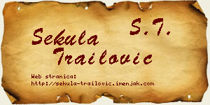 Sekula Trailović vizit kartica